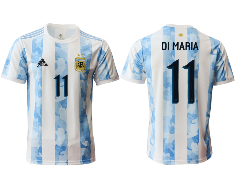 Men 2020-2021 Season National team Argentina home aaa version white #11 Soccer Jersey